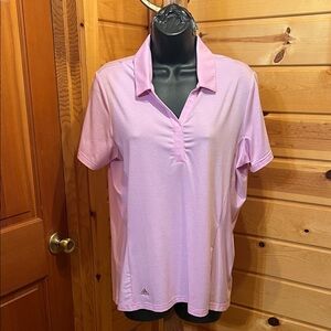 adidas Light Pink Short Sleeve Golf Polo Tee